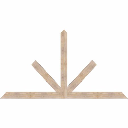 Ekena Millwork Saratoga Smooth Timber Gable Bracket, Douglas Fir, 108"W x 58"H x 5 1/2"D x 5 1/2"F, 13/12 Pitch GBW108X58X0606SAR00SDF